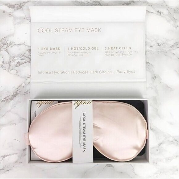 Woke ✦ Cool Steam Eye Mask Kit ✦ Blush Pink Reusable Gel Packs & Heat Cells NWT - Picture 7 of 9